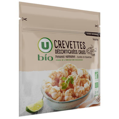 Crevettes crues décortiquées   15/20 pièces  -  250g
