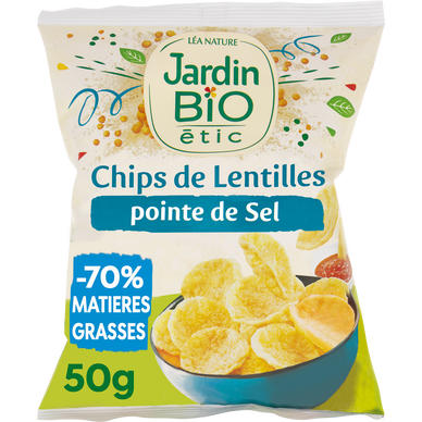 Chips lentilles soufflées salées bio JARDIN BIO 50g