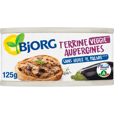 Terrine d'aubergine bio recette végétale BJORG, 125g