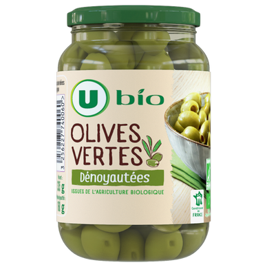 Olives vertes dénoyautées  bocal de 37cl, 160g