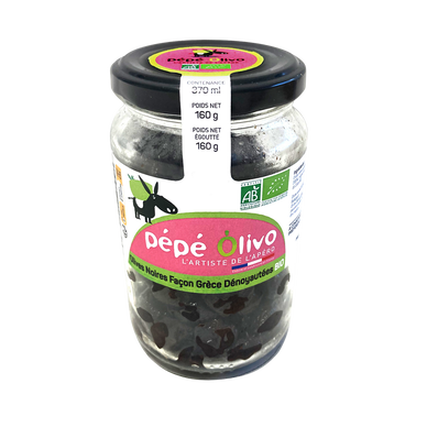Olives Noires Façon Grèce Dénoyautées bio 160g