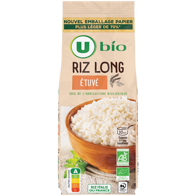 Riz long étuvé  boîte de 500g