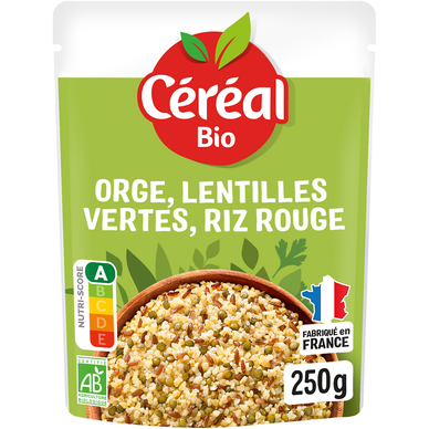 Orge Riz rouge Lentilles  repas express CEREAL BIO  - 250g