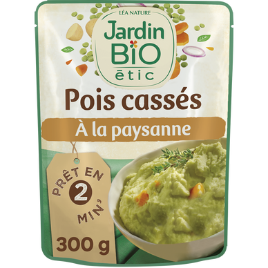 Pois cassés paysanne bio JARDIN BIO sachet 300g