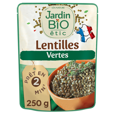 Lentilles vertes cuisinées bio JARDIN BIO sachet 250g
