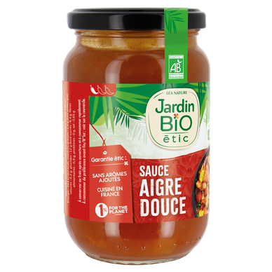 Sauce aigre douce bio JARDIN BIO, bocal verre 350g