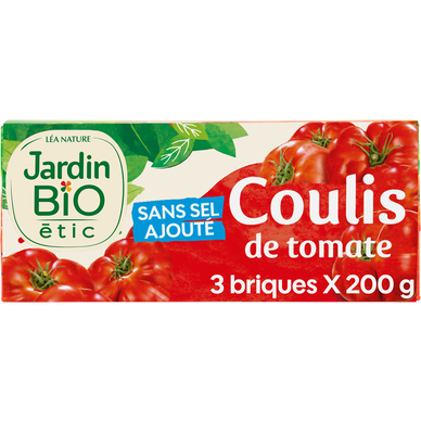 Coulis de tomate bio JARDIN BIO 3x200g 600g
