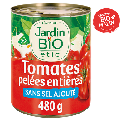 Tomates pelées entières au jus bio JARDIN BIO 480g