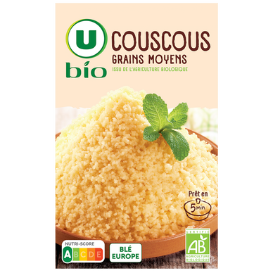 Couscous grains moyens bio  boîte de 500g