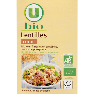 Lentilles corail, paquet de 500g