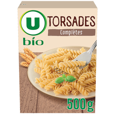 Pâtes Torsades complètes  paquet de 500g