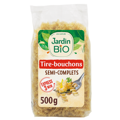 Pâtes Tire bouchons semi-complets pâtes bio JARDIN BIO 500g