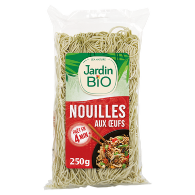Pâtes Nouilles aux oeufs pâtes bio JARDIN BIO 250g