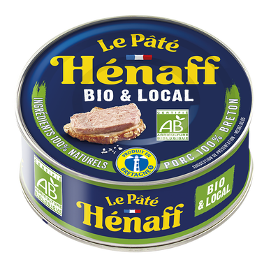 Pâté pur porc au sel de guérande bio HENAFF, boîte 1/5, 154g