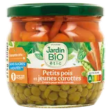 Petits pois très fins et carottes bio JARDIN BIO - Bocal 215g
