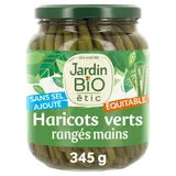 Haricots verts extra fin rangés main JARDIN BIO - Bocal 345g