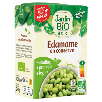 Fèves de soja edamame bio JARDIN BIO, brique 220g