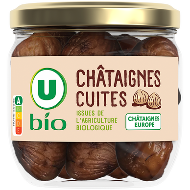 Châtaignes cuites entières pelées - Bocal 195g