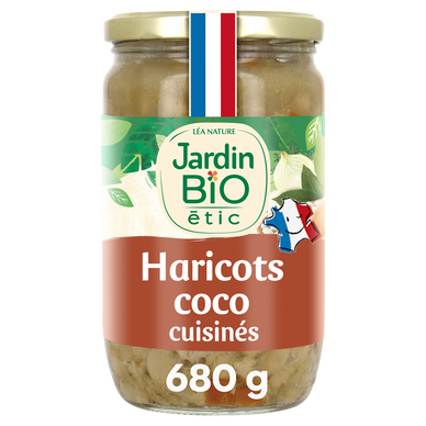 Haricots blancs coco cuisinés bio JARDIN BIO - Bocal 680g