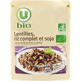 Lentilles riz complet et soja  sachet micro-ondable de 250g