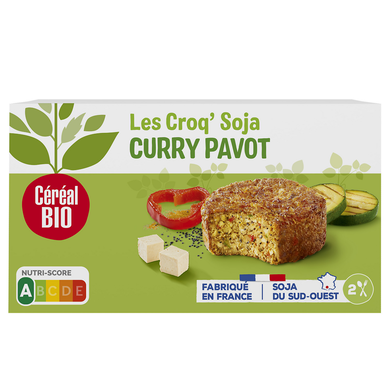 Galette Croq'Soja Curry Pavot CEREAL BIO  -  x2, 200g