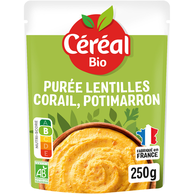 Purée Lentilles Corail Potimarron repas express CEREAL BIO  - 250g