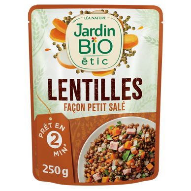 Lentilles bio façon petit salé JARDIN BIO, sachet 250g