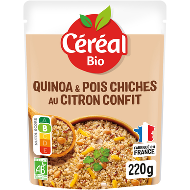 Quinoa Royal Pois Chiches Citron Confit repas express CEREAL BIO  - 220g