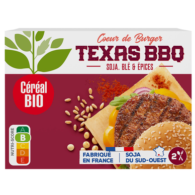 Coeur de burger Texas barbecue soja blé épices CEREAL BIO 160g