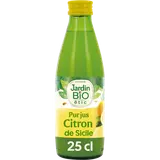 Pur jus de citron bio JARDIN BIO, bouteille de 25cl