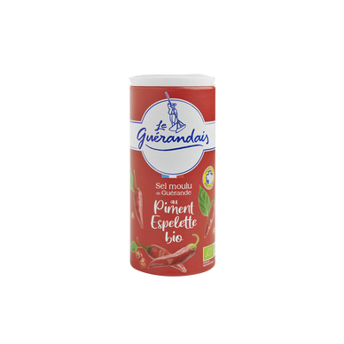 Sel fin de Guérande piment d'Espelette bio LE GUERANDAIS,boîte de 250g