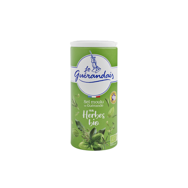 Sel fin de Guérande aux herbes bio LE GUERANDAIS, salière de 250g