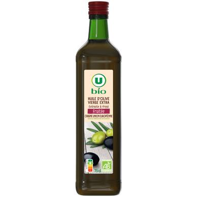 Huile d'olive vierge extra bio fruitée U BIO, bouteille 75cl