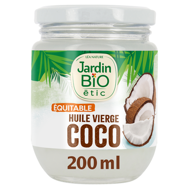 Huile vierge de noix de coco bio JARDIN BIO 200ml