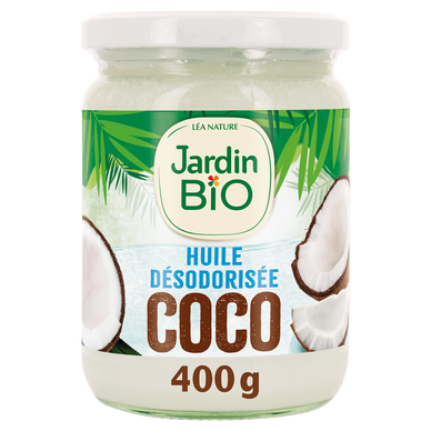 Huile de coco désodorisée bio JARDIN BIO 400ML