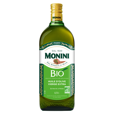 Huile d'olive vierge extra bio MONINI, Bouteille 75cL