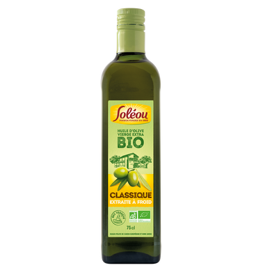 Huile d'olive vierge extra classique bio SOLEOU, bouteille 75cl
