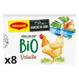 Bouillon cube bio volaille dégraissé MAGGI, boite de 8 cubes, 80g