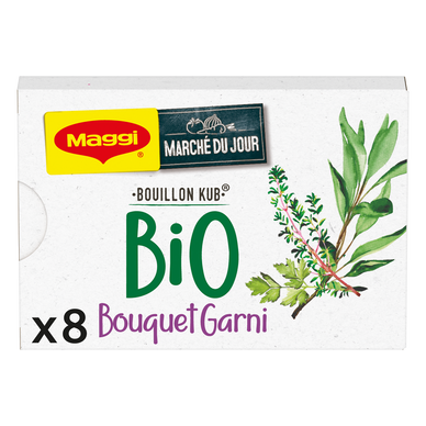 Bouillon cube bio bouquet garni MAGGI, boite de 8 cubes, 80g