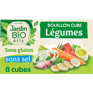 Bouillon cube légumes sans sel, sans gluten bio JARDIN BIO 72g