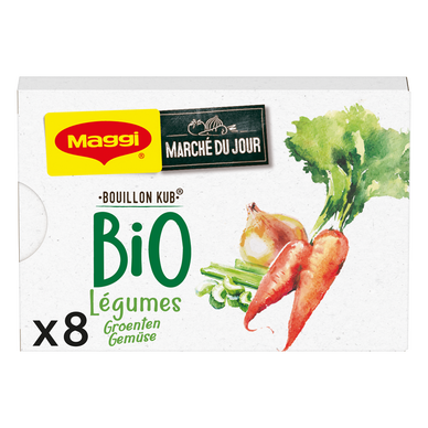 Bouillon cube bio légumes MAGGI, boite de 8 cubes, 80g