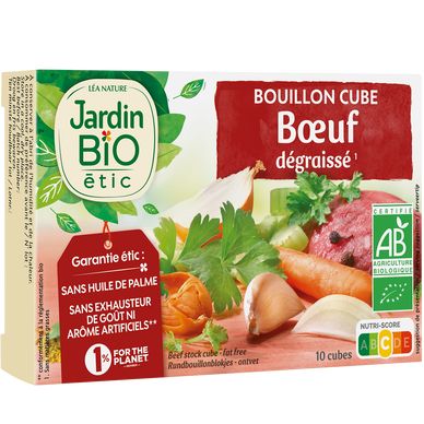 Bouillon cube graisse de boeuf bio JARDIN BIO 10x10g 100g
