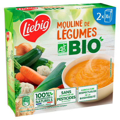 Soupe mouliné de légumes bio LIEBIG, briques 2x30cl