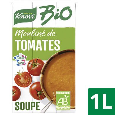 Soupe Mouliné tomates, oignons et pointe d'herbes BIO KNORR & LA POTAGERE, Brique 1L