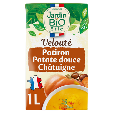 Velouté potiron patate douce chataîgne bio JARDIN BIO brique 1L