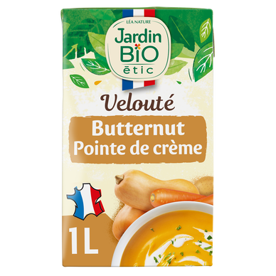Velouté butternut pointe de crème bio JARDIN BIO brique 1L