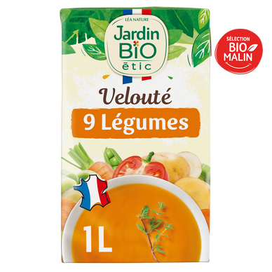 Velouté douceur aux 9 légumes bio JARDIN BIO 1L