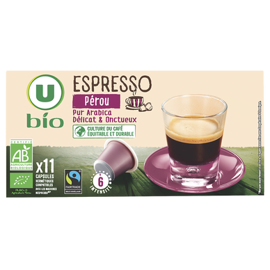 Capsules Bio Café espresso Pérou MAX HAVELAAR - compatible NESPRESSO -x11