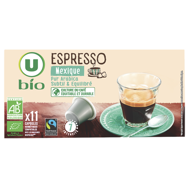 Café Capsules Bio  expresso Mexique MAX HAVELAAR - compatible NESPRESSO - x11