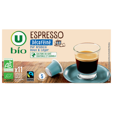 Café Capsules Bio espresso décafeiné MAX HAVELAAR - compatible NESPRESSO - x11